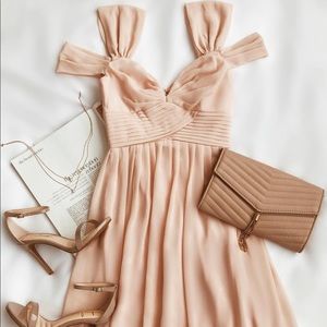 Lulus make me blush bridesmaid dress